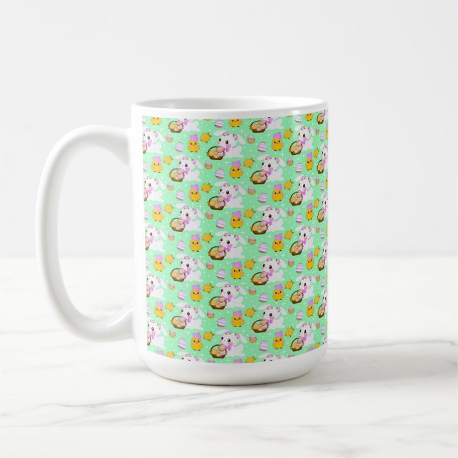 CANECA DE CAFÉ CESTA DE PÁSCOA FOFOS COELHOS E FRANGOS (Esquerda)