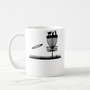 Caneca De Café Cesto de Disco de Golfe Com Gatos - Disco de Golfe