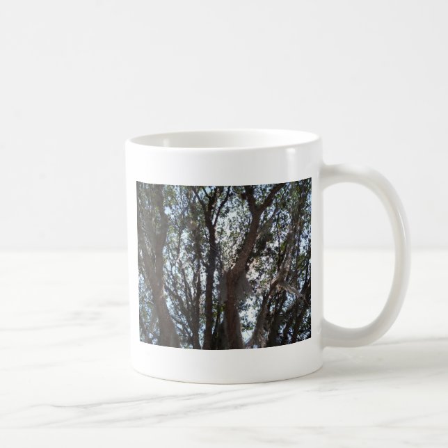 Caneca De Café céu azul de carvalho e musgo (Direita)