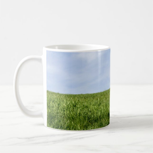 Caneca De Café Céu Azul E Grama Verde (Esquerda)