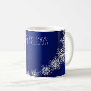 Caneca De Café Céu Azul Estrelado Com Flocos De Gelo