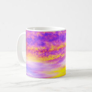Caneca De Café Céu cor-de-rosa ouro cor-de-laranja