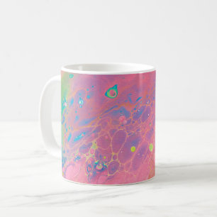 Caneca De Café Céu em Vênus Coral Cor-de-Rosa Galáxia Acrílica