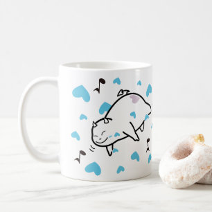 Caneca De Café Céu Feliz Tímido em Corações Felizes