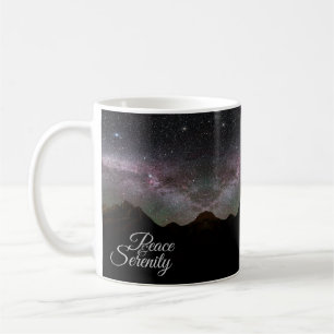 Caneca De Café Céu nocturno da montanha da paz & da serenidade