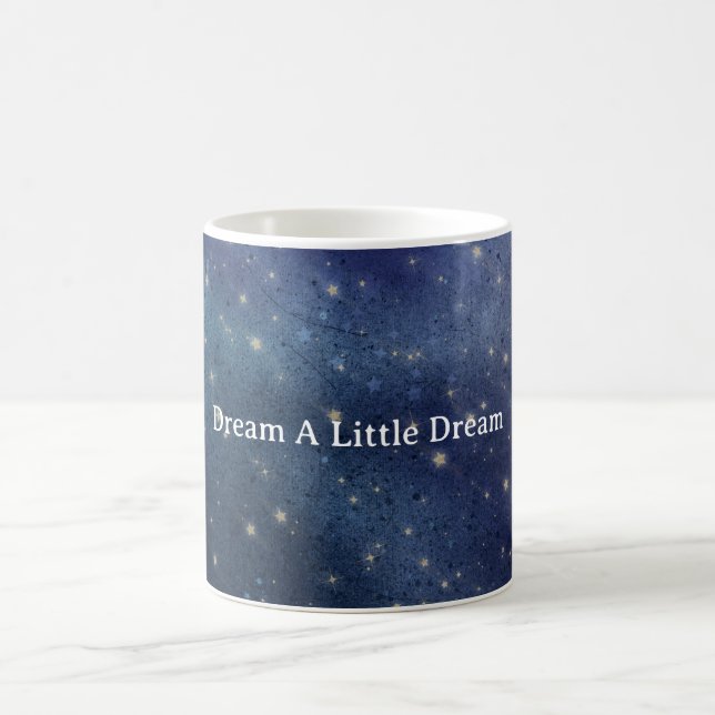 Caneca De Café Céu Noturno Azul de Estrelas Douradas (Centro)