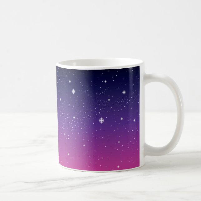 Caneca De Café Céu Noturno Estrelado Roxo Escuro (Direita)