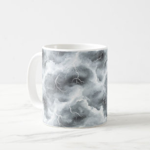 Caneca De Café Céus Cinzentos Tempestuosos Relâmpagos