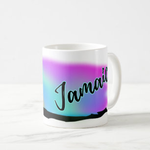 Caneca De Café Céus de néon da praia em Jamaica