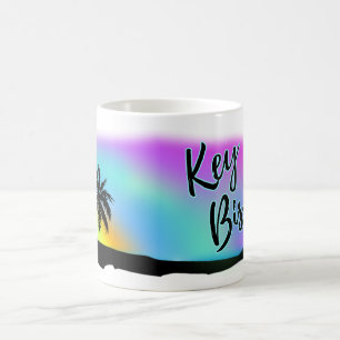 Caneca De Café Céus de néon da praia em Key Biscayne
