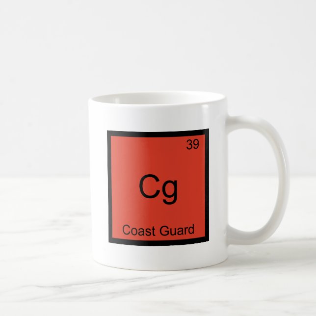 Caneca De Café Cg - Guarda Costeira Símbolo de Elemento Químico M (Direita)