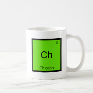 Caneca De Café Ch - Chicago - Símbolo de Elemento Químico Engra