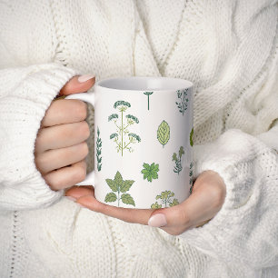 Caneca De Café Chá Botânico Verde