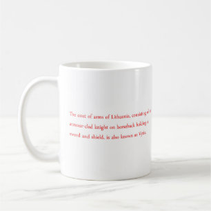 Caneca de Café / Chá Brasão de Armas Vytis Lituano