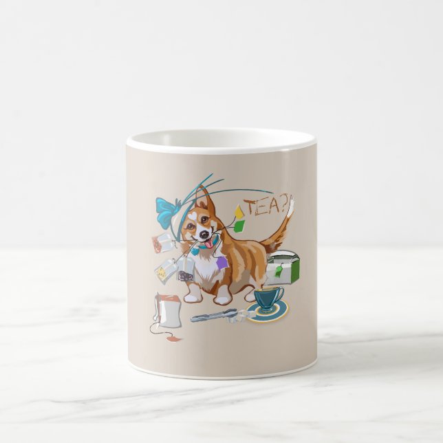 Caneca De Café Chá com Corgi (Centro)