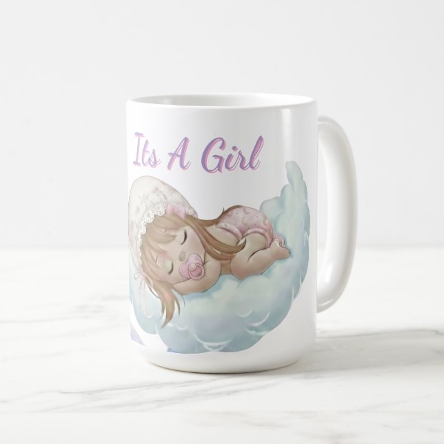 Caneca De Café Chá de Bebê Celestial (Frente Esquerda)