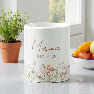 Caneca De Café Chá de Bebê Verde Sage Flor Silvestre Estabelecida