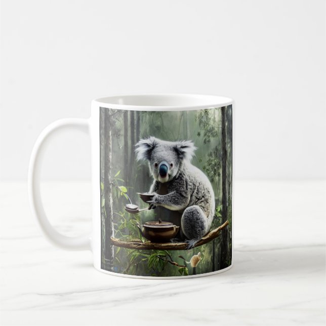 Caneca De Café Chá de bebendo Koala numa árvore (Esquerda)