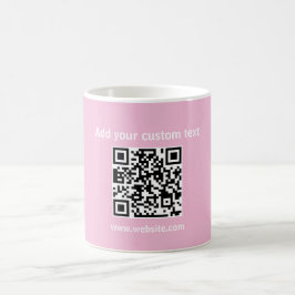 Caneca De Café Chá de café cor-de-rosa com código Qr mínimo perso