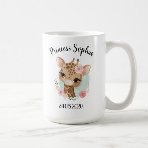 Caneca De Café Chá de fraldas de Aniversário da Selva Girafa
