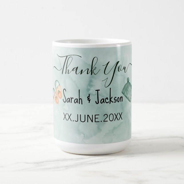 CANECA DE CAFÉ CHÁ DE FRALDAS ELEGANTE VERDE E LARANJA (Centro)