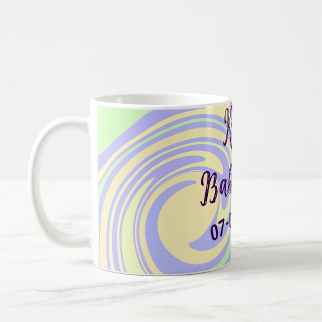 Caneca De Café Chá de fraldas verde roxo de boho marble moderno (Esquerda)