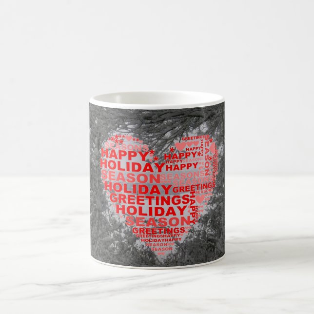 Caneca de Café Chá de Natal com Foto de Coração Ve (Centro)