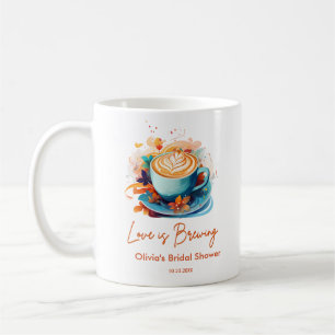 Caneca De Café Chá de Noiva Amor Azul Floral está Fermentando