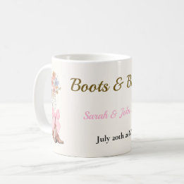 Caneca De Café Chá de Noiva Botas e Espumante