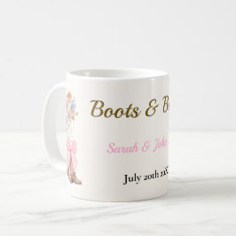 Caneca De Café Chá de Noiva Botas e Espumante