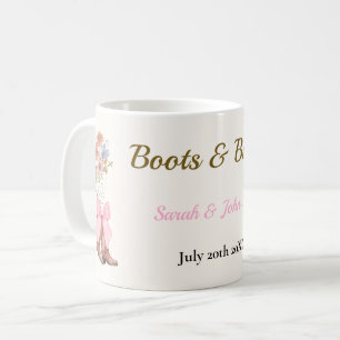 Caneca De Café Chá de Noiva Botas e Espumante