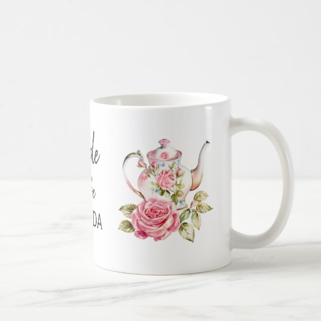 Caneca De Café Chá de Noiva Elegante Design de Chá de Noiva (Direita)