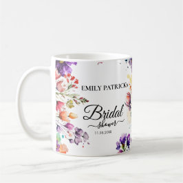 Caneca De Café Chá de noiva floral colorido