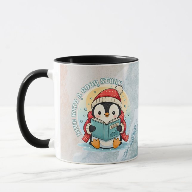 Caneca de Café Chá de Pinguim de Leitura Aconchega (Esquerda)