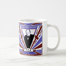 Caneca De Café Chá de Union Jack do art deco de Winston Churchill