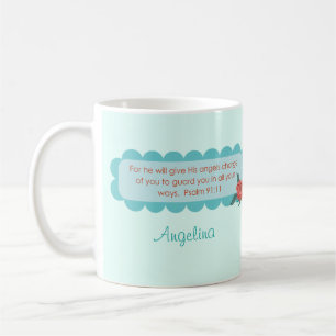 Caneca De Café Chá do monograma do 91:11 do salmo das citações