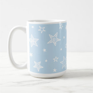 Caneca De Café Chá doce de estrelas azul claro de inverno