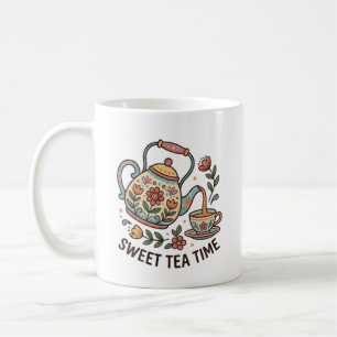 Caneca De Café Chá Doce Hora Buquê Antigo Estética Cottagecore