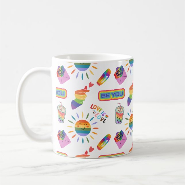 Caneca de Café Chá LGBTQ+ Fofa (Esquerda)