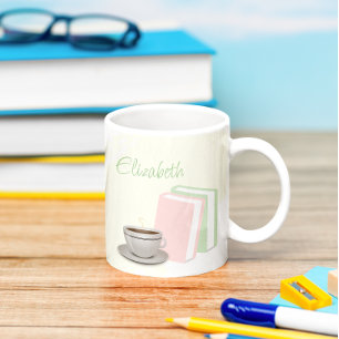 Caneca De Café Chá & Livros Chá de Noiva