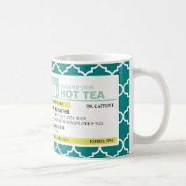 Caneca De Café Chá quente da prescrição engraçada com monograma