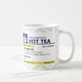 Caneca De Café Chá quente da prescrição engraçada com monograma