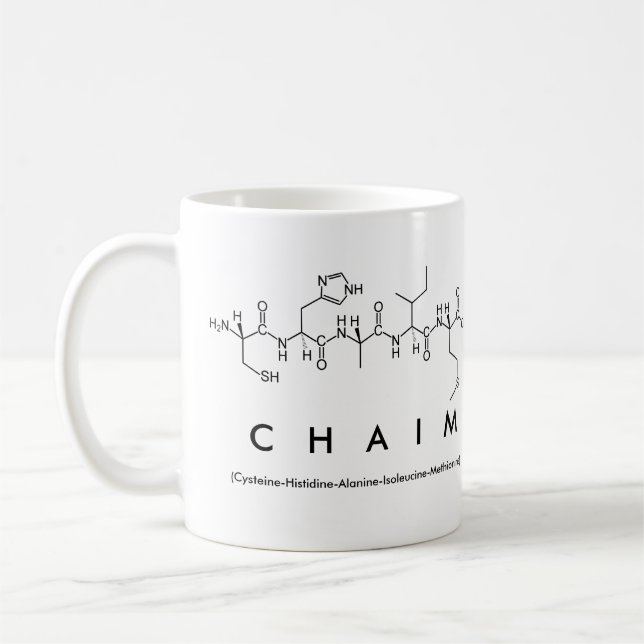 Caneca De Café Chaim nome peptídeo mug (Esquerda)