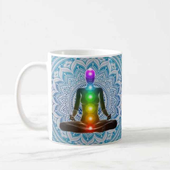 Caneca De Café Chakras, Mandala, Espiritual, Chakras (Esquerda)