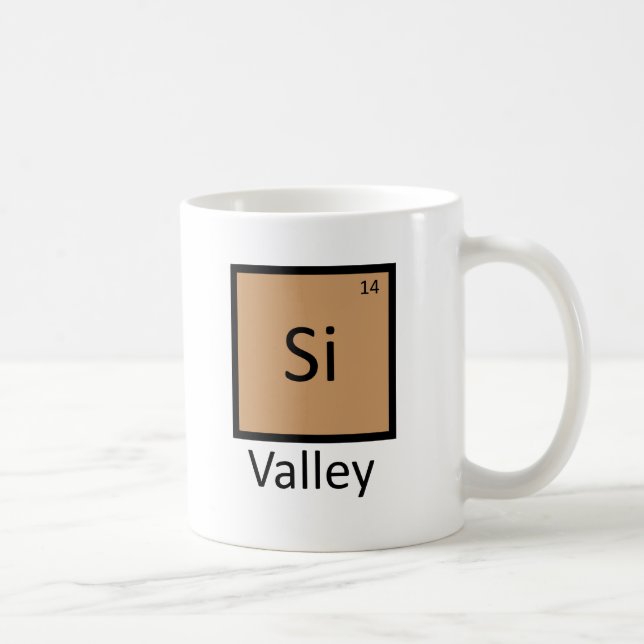 Caneca De Café Chalaça da mesa periódica da química de Silicon (Direita)