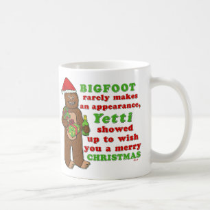 Caneca De Café Chalaça engraçada de Sasquatch do Feliz Natal de