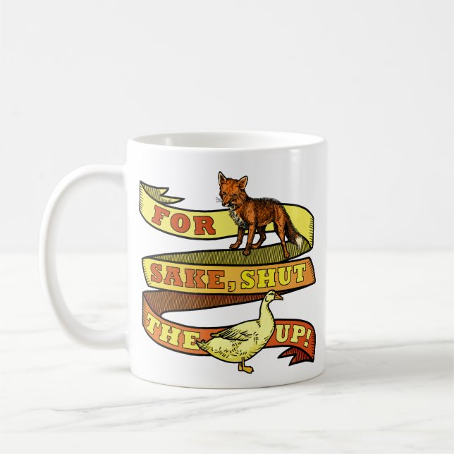 Caneca De Café Chalaça engraçada do animal do pato do Fox (Esquerda)