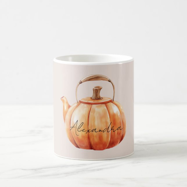 Caneca De Café Chaleira de Abóbora Laranja (Centro)