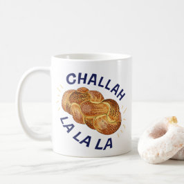 Caneca De Café Challah La La La Funny Jewish Foodie Hanukkah