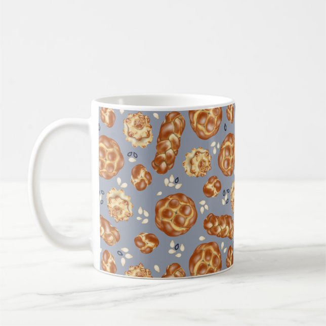 Caneca De Café Challah - Mug de Café Azul (Esquerda)